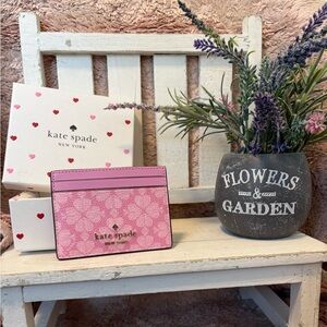 Kate Spade Pink Floral Card Holder